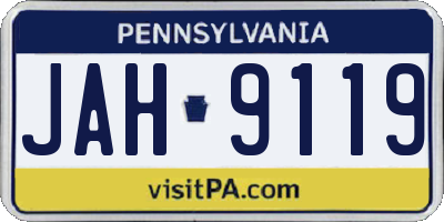 PA license plate JAH9119