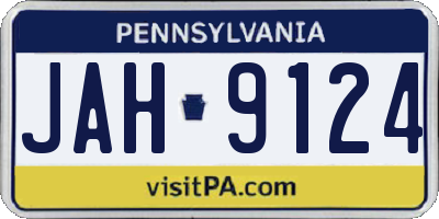 PA license plate JAH9124