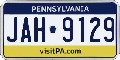 PA license plate JAH9129