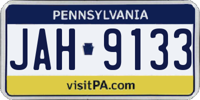 PA license plate JAH9133
