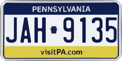 PA license plate JAH9135