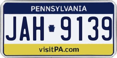 PA license plate JAH9139