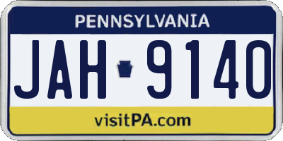 PA license plate JAH9140