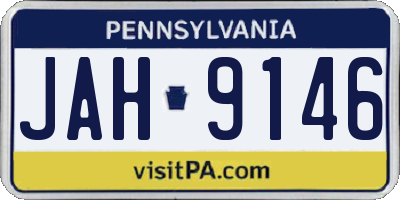 PA license plate JAH9146