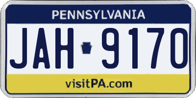 PA license plate JAH9170
