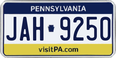 PA license plate JAH9250