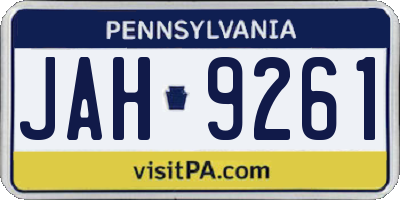 PA license plate JAH9261