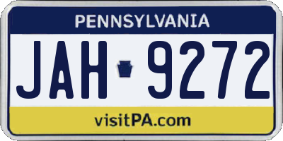 PA license plate JAH9272