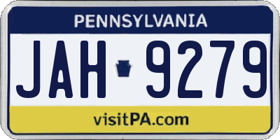 PA license plate JAH9279