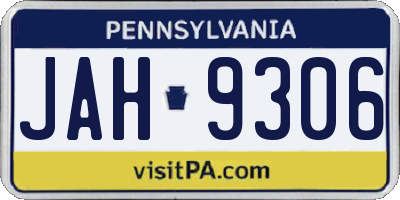 PA license plate JAH9306