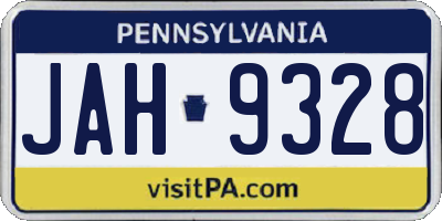 PA license plate JAH9328