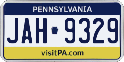PA license plate JAH9329