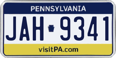 PA license plate JAH9341