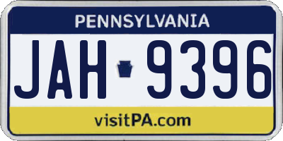 PA license plate JAH9396