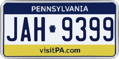 PA license plate JAH9399