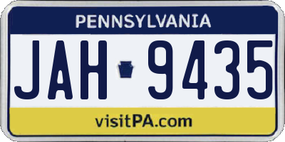 PA license plate JAH9435