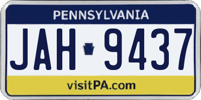 PA license plate JAH9437