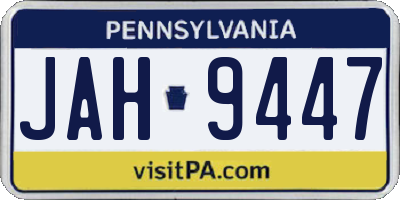 PA license plate JAH9447