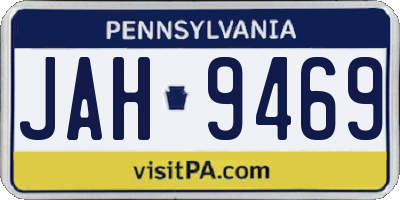 PA license plate JAH9469