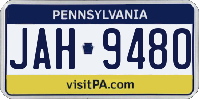 PA license plate JAH9480