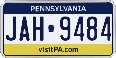 PA license plate JAH9484