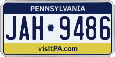 PA license plate JAH9486