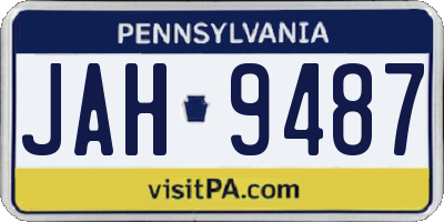 PA license plate JAH9487