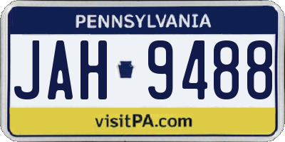 PA license plate JAH9488