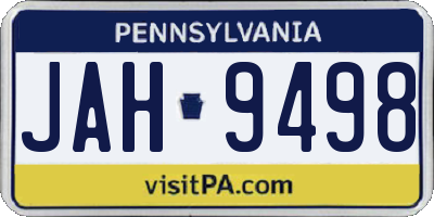 PA license plate JAH9498