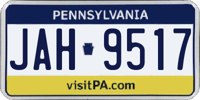 PA license plate JAH9517