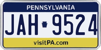 PA license plate JAH9524