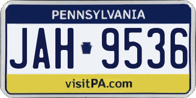PA license plate JAH9536