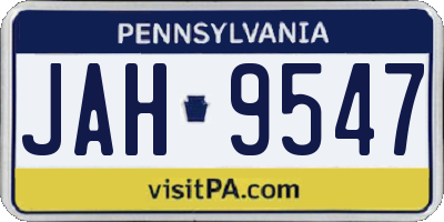 PA license plate JAH9547