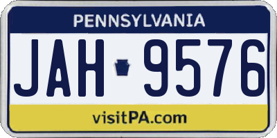 PA license plate JAH9576