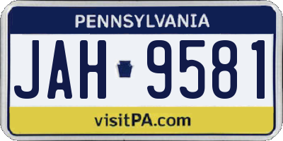 PA license plate JAH9581