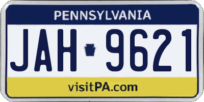 PA license plate JAH9621