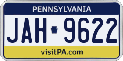 PA license plate JAH9622