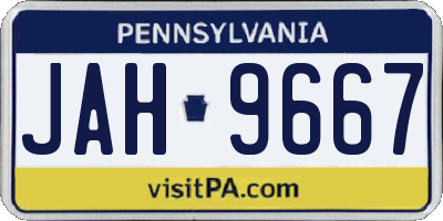 PA license plate JAH9667