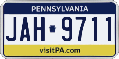 PA license plate JAH9711