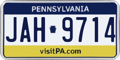 PA license plate JAH9714