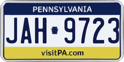 PA license plate JAH9723