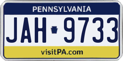 PA license plate JAH9733