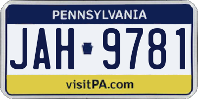 PA license plate JAH9781