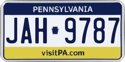 PA license plate JAH9787
