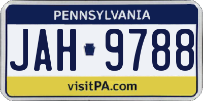 PA license plate JAH9788