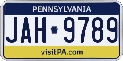 PA license plate JAH9789