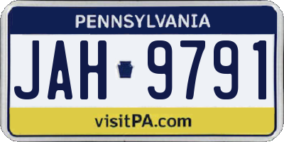 PA license plate JAH9791