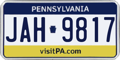 PA license plate JAH9817