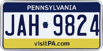 PA license plate JAH9824