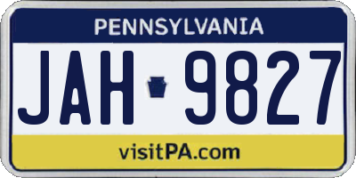 PA license plate JAH9827